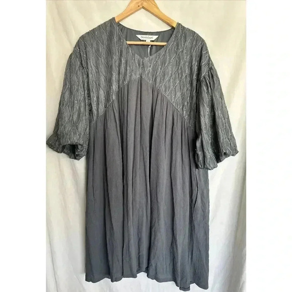 NWT Davi & Dani Sparkly Grey Oversized Dress Boho Indie Trapeze Swing Size Small - Picture 1 of 14